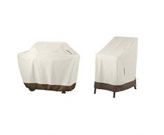 AmazonBasics Housse de Protection pour Barbecue Taille M & Housse de Protection pour chaises de Jardin empilables