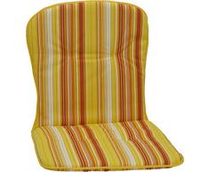 beo Jardin de Chaise Coussin passepoilé pour Chaise empilable à Rayures Env. 80 x 44 x 2,5 cm, Jaune/Orange/Blanc/Multicolore