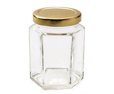 Nutleys Lot de 6 bocaux hexagonaux en Verre pour Chutney ou Confiture 236 ML