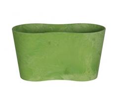 Ivyline Artstone Pot de Fleurs, Bac à Plante Duo Claire, résistant au Gel et ultraléger, Vert Limon, 26x13x14cm