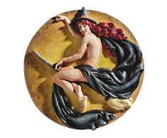 Design Toscano NG34027 Plaque murale tour de minuit de la sorcière - Sorcière Sculpture murale - Halloween Prop