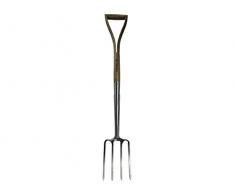 Faithfull Outils Faipresdfss Prestige Fourche en Acier Inoxydable avec Manche en Bois de frêne, Bleu, 19 x 105.5 x 10 cm