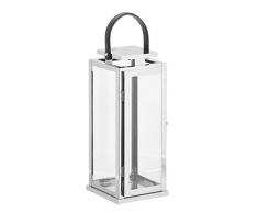 Gartenfreude Edelstahl Laterne 15,5 x 15 x 37 cm Lanterne, Silber