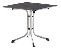 SIEGER Klapptisch mit Platte 80x80 cm 3130-50 Boulevard Table Pliante avec Plateau vivodur/Structure en Acier Ardoise Anthracite 80 x 80 cm, Graphit/Schiefer Anthrazit