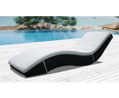 JFB 7535-DJ Le Sérénita Bain de soleil ondulé en résine tressée Blanc 195 x 62 x 57 cm