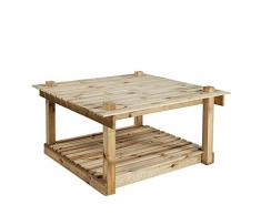 PURGARDEN 3760217461472 Table pour Potager, Bois Naturel, 120 x 60 x 12.5 cm