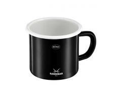 Rösle BBQ Tasse Zanzibar émaillé, 43477, 2 pièces, Noir/Blanc, 12 x 9,5 x 8 cm