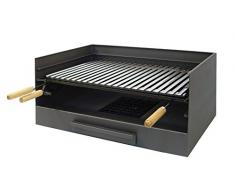 IMEX EL ZORRO 71514 Bac avec Plaque en INOX pour Barbecue 50 x 40 x 33 cm