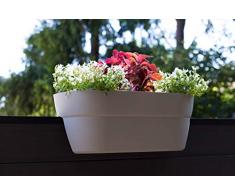 EDA Plastiques Jardinière Cavalière Cancun, Gris Béton