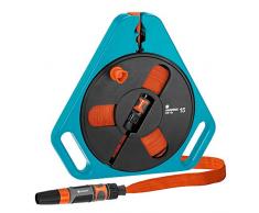 Gardena Tuyau Plat Roll-Fix Classic 15 en Boîtier-Enrouleur : Boîtier-Enrouleur Compact avec Tuyau (Ø 12 mm Dans le Boîtier), Dispositif de Sécurité Automatique, Lance et Raccords Inclus (756-20)