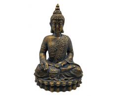 Figurine décorative Bouddha Dehner, Environ 59 x 34 x 39 cm, magnésie, Marron/doré