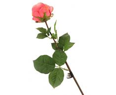 Floral Elegance Artificiel 72 cm Tige Unique Ouverte Rose Corail Roses X 12 – Artificiel de Plage de Fleur en Soie