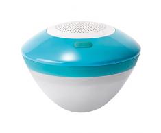 Intex 28625 Enceinte Flottante avec lumière LED, Bleu et Blanc, 16.8 x 16.8 x 13 cm