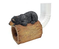 Design Toscano QM13068 Statuette Ours Gardien de Gouttière, Multicolore, 15 x 23 x 20.5 cm