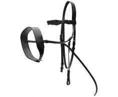 Cwell Equine Bride de muserolle de Chasse Largeur 1,9 cm Joues 5,1 cm Noir