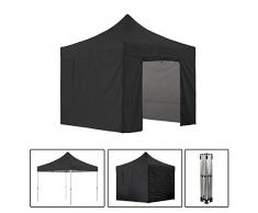 GREADEN Tente Pliante Noire avec 4 Murs Amovibles 3x3m Super Robuste Tube 40mm en Aluminium Bâche 420D étanche Barnum Pliante + Sac de Transport