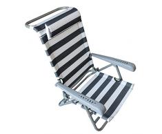 Homecall - Chaise de camping, Bleu/blanc