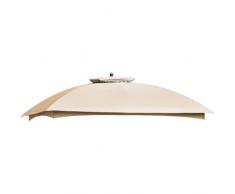 greemotion Toit de remplacement pour pavillon de jardin Lincoln – Toit de barnum professionnel 3x3 m – Toit de tente de réception beige et marron – Toit avec aération pour barnum étanche et robuste