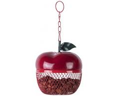 Esschert Design Fallen Fruits Apple Shape Nut Feeder Mangeoire pour Oiseaux Rouge