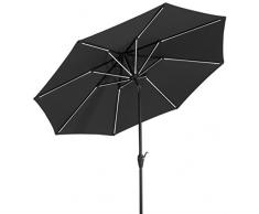 Schneider Sonnenschirm Blacklight, Anthrazit, ca. 270 cm Ø, 8-teilig, rund Parasol Rond Anthracite