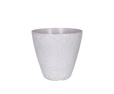 Universal Pot de Fleurs, Bac à Plante Roto Pebble, résistant au Gel et ultraléger, Blanc, 34x32cm