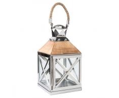 Nortene 2012061 India Numéro 1 Lanterne Bougie en Bois et métal galvanisé Marron 20 x 20 x 40 cm 20 x 20 x 40 cm Marron