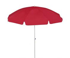 Dehner Bon Choix Parasol Saturn, Ø 200 cm, Hauteur 180 cm, Polyester, Rouge