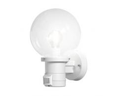 Konstsmide Nemi Up Globe Applique Murale avec détecteur de Mouvement PIR, Douille E27 PIR Blanc