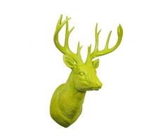 Homea Jardin 5DEJ1132VC Sculpture d Animal Trophée Chasse Résine Vert Anis 27 x 23 x 42,5 cm
