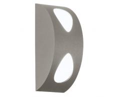 Eglo 91095 Morino extérieur Applique Murale et plafonnier/Argent et Blanc en Aluminium moulé sous Pression/2 x 4,76 W LED Blanc Chaud/Blanc IP44/7 x 7 x 19 cm/, 8 cm