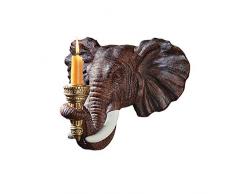 Design Toscano Éléphant Décor Africain Sculpture dApplique Murale Porte-bougies, 30.5 cm, polyrésine, palette complète de couleur