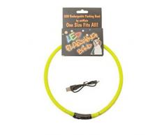 Animatepets 30844.0 Collier à LED Rechargeable avec USB, 70 cm, Jaune