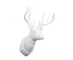 Homea Jardin 5DEJ1132BC Sculpture d Animal Trophée Chasse Résine Blanc 27 x 23 x 42,5 cm