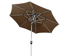 Schneider Parasol Venedig, Anthracite, env. 270 cm Ø, en 8 Parties, Rond, Moka, 270x270x250 cm