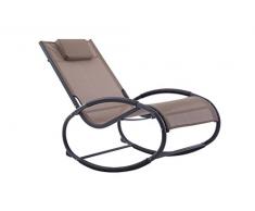 Vivere WAVEROCK1-MA Chaise à Bascule Aluminium Macchiato 122 x 61 x 91 cm