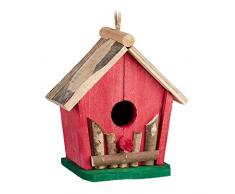 Relaxdays Mini nichoir, Suspendre, pour Balcon & Jardin, Bois, Maison d’Oiseaux déco, 18 x 17 x 11 cm, coloré, Multicolore