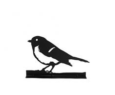 TS Gardendeco Figurine décorative Oiseau Iron, revêtu de Poudre, Noir, 41x26cm