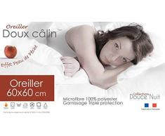 Jura Textiles JT76 Oreiller 60x60 Doux Câlin-Peau de pêche Microfibre Blanc