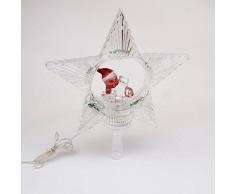 The Christmas Workshop LED animés à Changement de Couleur Skating Bonhomme de Neige Décoration de Sapin, Plastique, Transparent