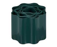 Relaxdays Bordure de Jardin Flexible, Clôture Gazon, Rouleau Plastique Souple, Parterre Massif pelouse, 10x900 cm, Vert