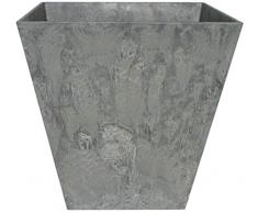 Artstone Pot de Fleurs, Bac à Plante Ella, résistant au Gel et ultraléger, Gris, 15x15cm