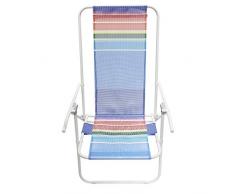 Homecall Chaise de plage pliable à dossier réglable (Arc-en-ciel)