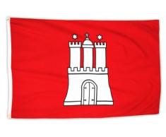 M & M MM Drapeau Hambourg/Drapeau UK – 150 x 90 cm, résistant aux intempéries, Multicolore, 16192