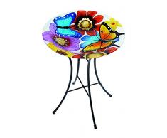 Gardman A04375 Bain doiseaux Papillon en Verre, Multicolore, 11x40x46 cm