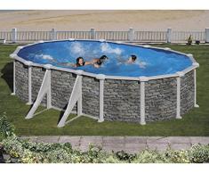 Gre KITPROV518PO Piscine Acier Ovale H 132 M Aspect Pierre Corcega