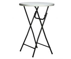 CROSS 08215 - Table Mange Debout Pliante - 80 x 110 cm - Légère et Résistante - Blanc