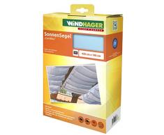 Windhager dombrage coulissante sur câbles, Pare-Soleil pour la Technique de Tension de Corde, Voile de Protection Solaire idéale pour pergola ou véranda, 4,2 x 1,4 m, Bleu foncé, 10883