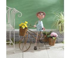 Transcontinental Group Triple Pot de Fleurs en métal Garçon sur sa Bicyclette