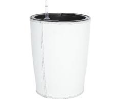 Weles GMBH Pot à Fleurs Gartenfreude Effet Cuir pour intérieurs, système dirrigation Luxury Collection Inclus, Blanc, 31 x 29 cm