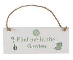 Creative Tops 5213717 Ampoule et Bloom trouver Me dans Le Jardin Panneau à Suspendre, Blanc, 9 x 5 x 21 cm